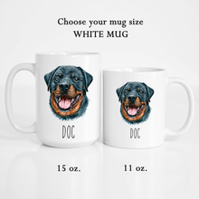 Load image into Gallery viewer, Rottweiler Dog Face Personalized Coffee Mug