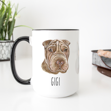 Load image into Gallery viewer, Shar pei Dog Face Personalized Coffee Mug