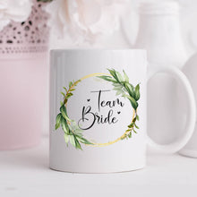 Load image into Gallery viewer, Team Bride Mug Greenery Wreath
