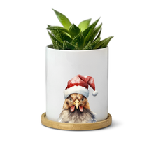 Load image into Gallery viewer, Chicken Christmas Male Planter
