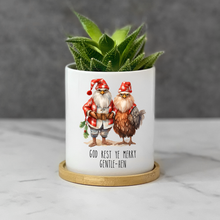 Load image into Gallery viewer, Chicken Couple Christmas God Rest Ye Merry Gentle-He Planter
