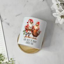 Load image into Gallery viewer, Chicken Couple Christmas God Rest Ye Merry Gentle-He Planter
