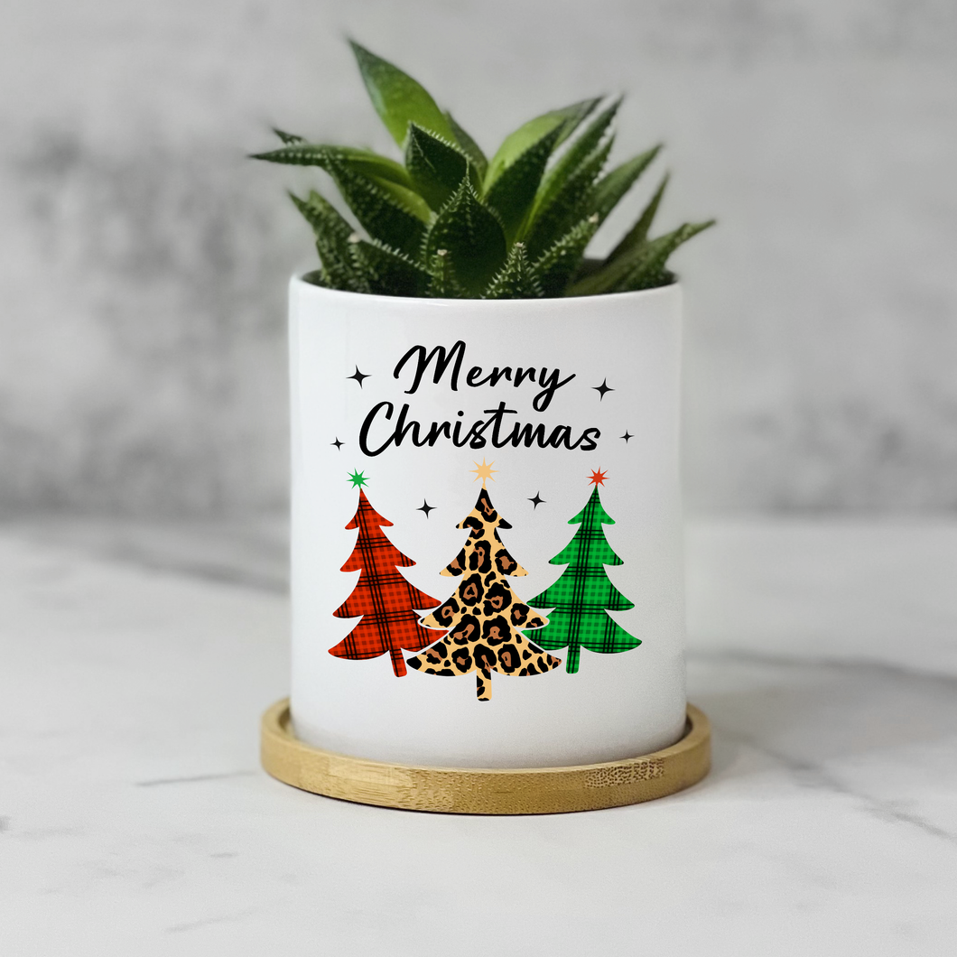 Christmas Trees Merry Christmas Planter