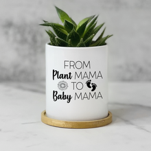 Load image into Gallery viewer, Cute Pregnancy, New Mom, Ceramic Planter for Table Decor - From Plant Mama To Baby Mama (FS)
