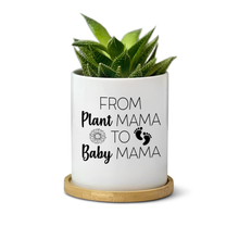 Load image into Gallery viewer, Cute Pregnancy, New Mom, Ceramic Planter for Table Decor - From Plant Mama To Baby Mama (FS)
