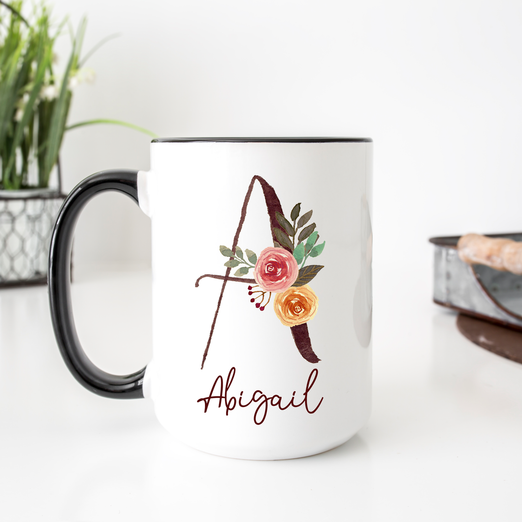 Personalized Name Alphabet Coffee Mug A-Z