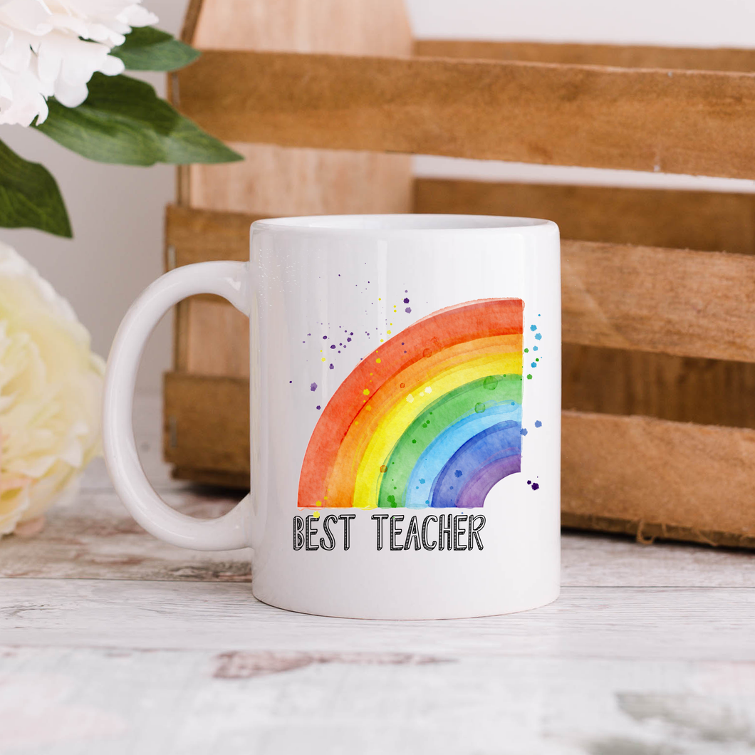 Best Teacher Rainbow Mug