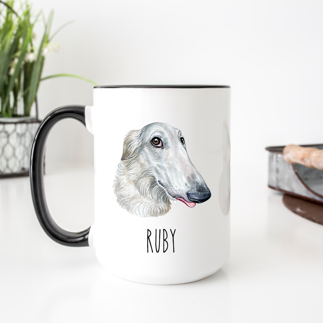 Borzoi Russian Wolfhound Personalized Coffee Mug