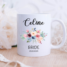 Load image into Gallery viewer, Personalized Bride Mug Floral
