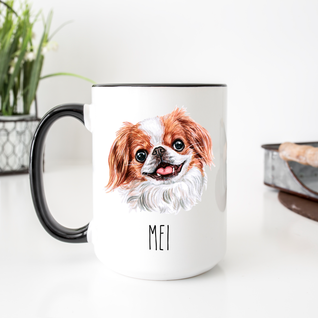 Japanese Chin Dog Face Personalized Coffee Mug