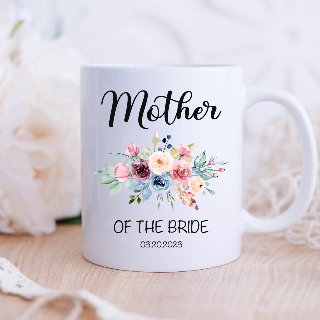 Personalized Mother of The Bride Mug Floral