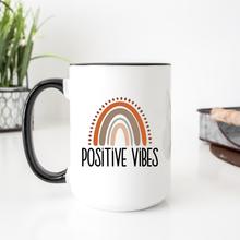 Load image into Gallery viewer, Positive vibes rainbow Coffee Mug
