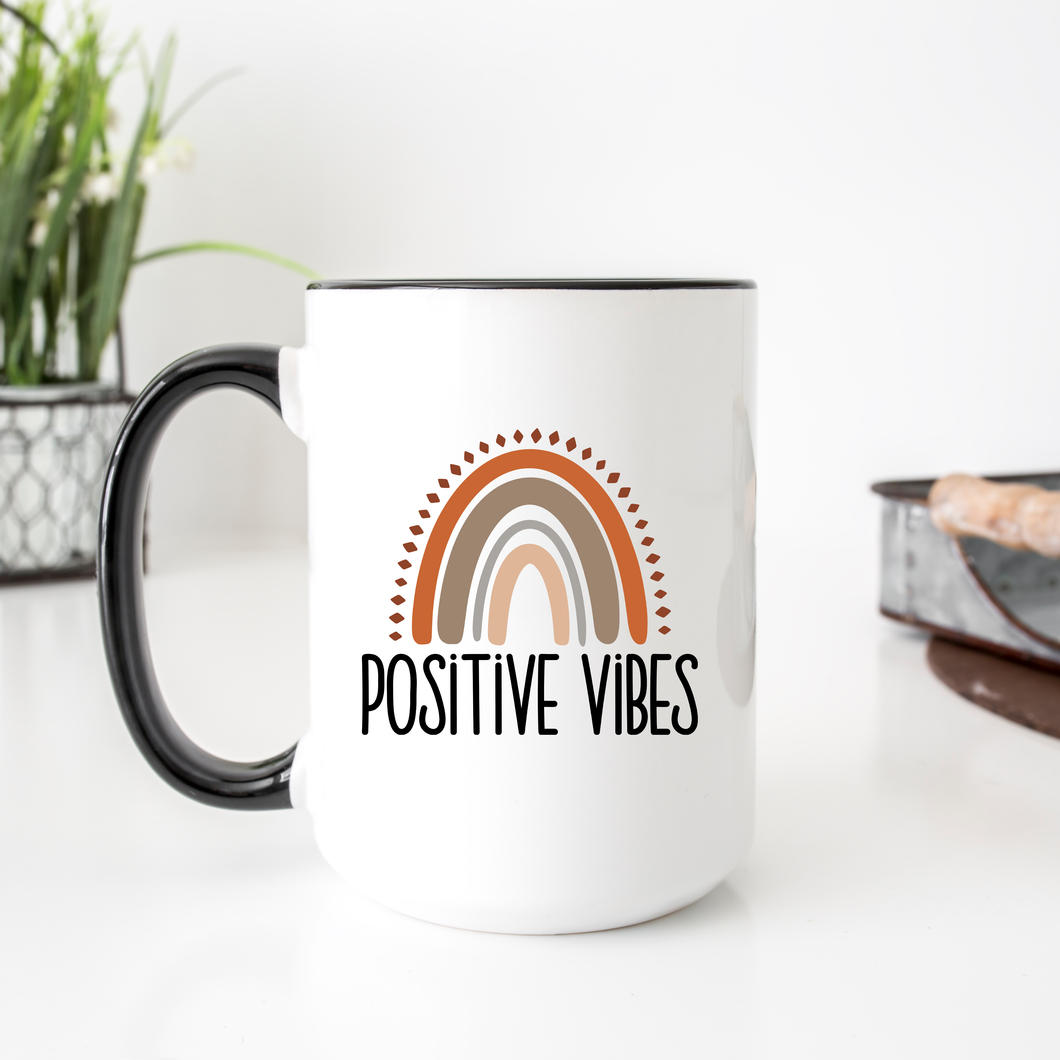 Positive vibes rainbow Coffee Mug