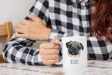 Load image into Gallery viewer, Pug Dog Face Personalized Coffee Mug
