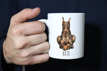 Load image into Gallery viewer, Brown Red Doberman Dog Personalized Coffee Mug

