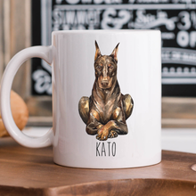 Load image into Gallery viewer, Brown Red Doberman Dog Personalized Coffee Mug

