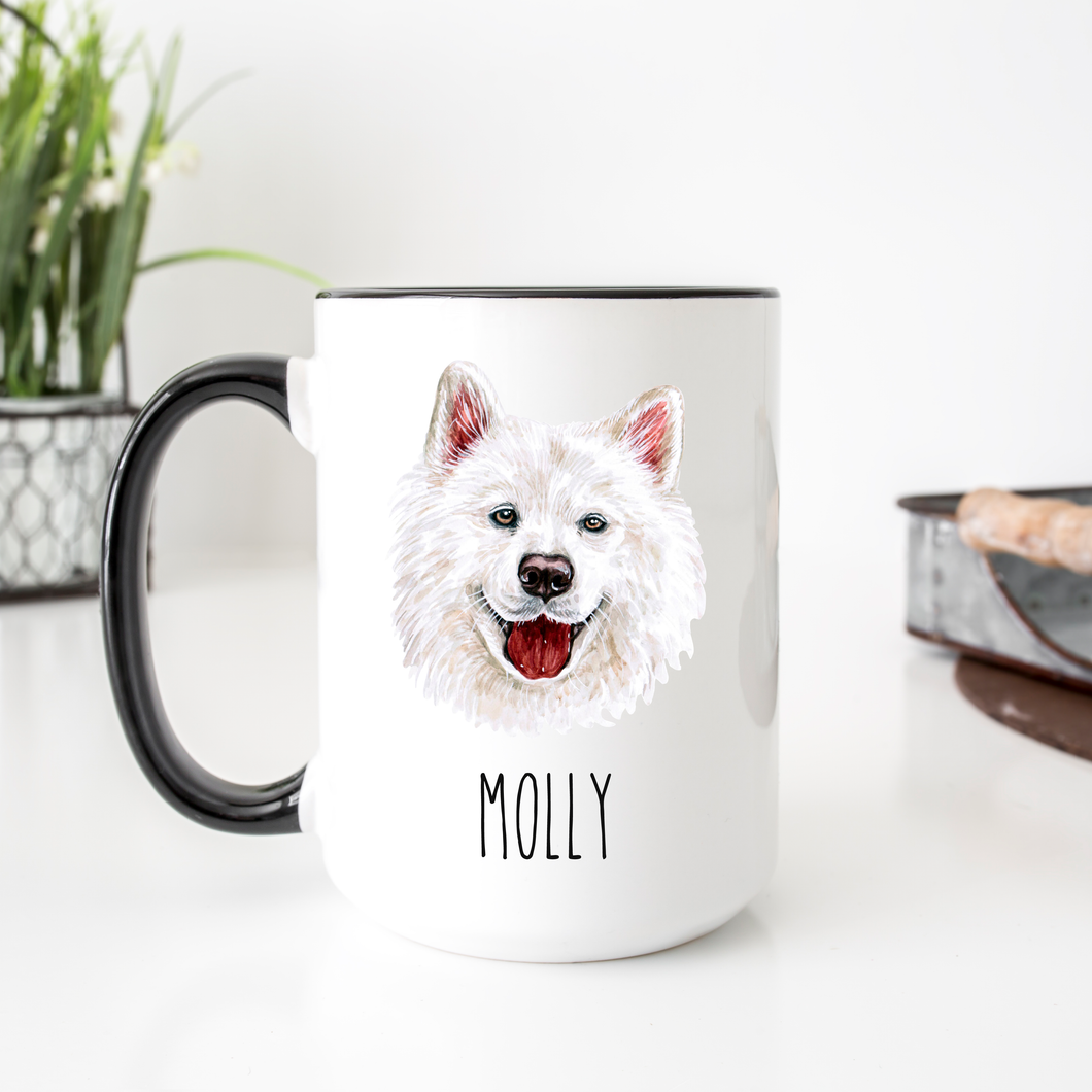 Samoyed Dog Face Personalized Coffee Mug