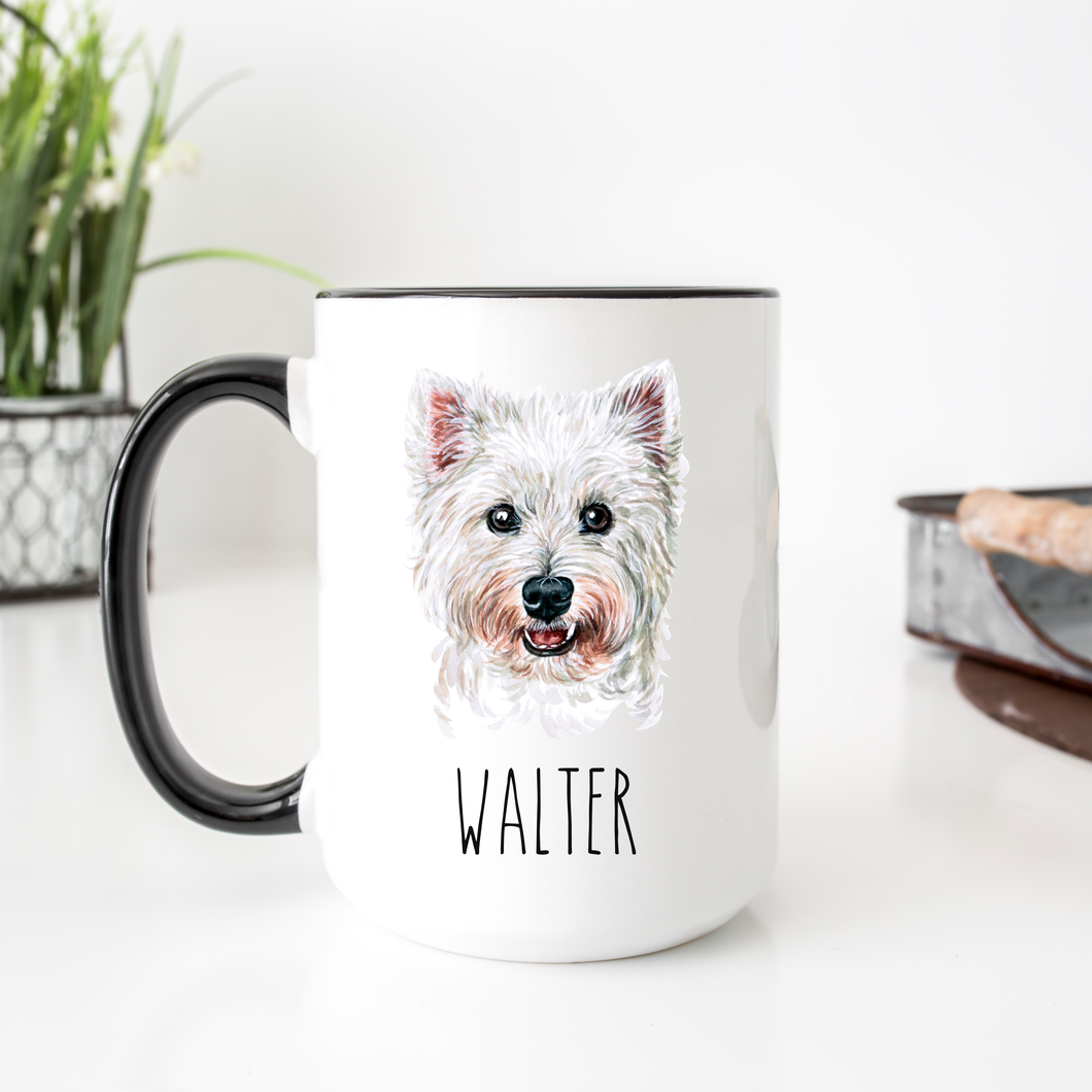 West Highland White Terrier Dog Face Personalized Coffee Mug