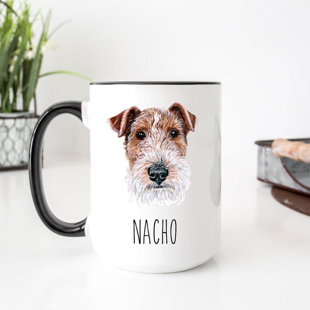 Wire Fox Terrier Dog Face Personalized Coffee Mug