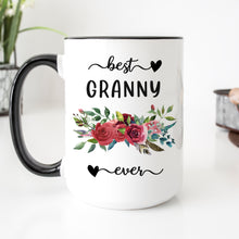 Load image into Gallery viewer, Best Granny Ever Red Floral Mug
