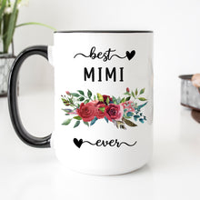 Load image into Gallery viewer, Best Mimi Ever Red Floral Mug
