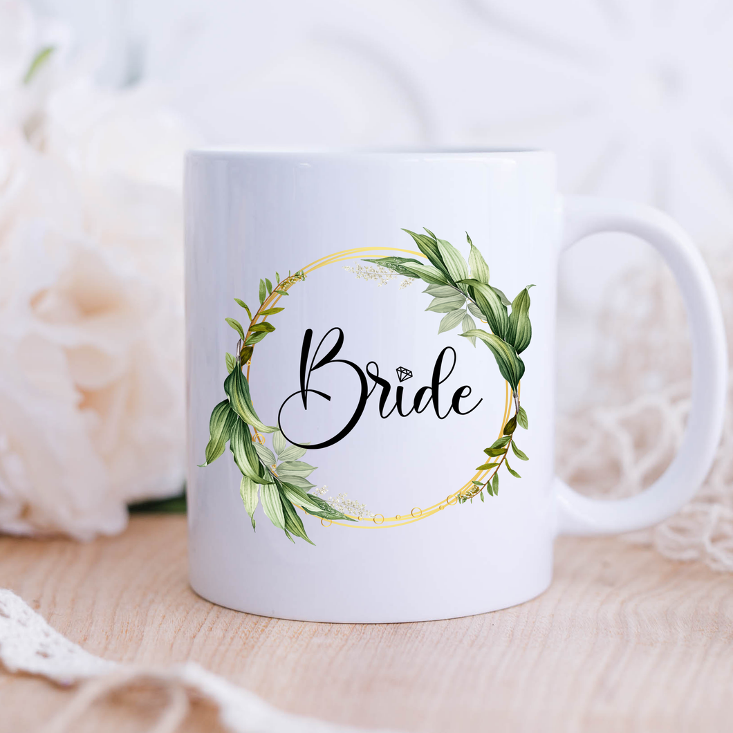Bride Mug Greenery Wreath