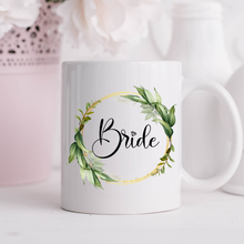 Load image into Gallery viewer, Bride Mug Greenery Wreath
