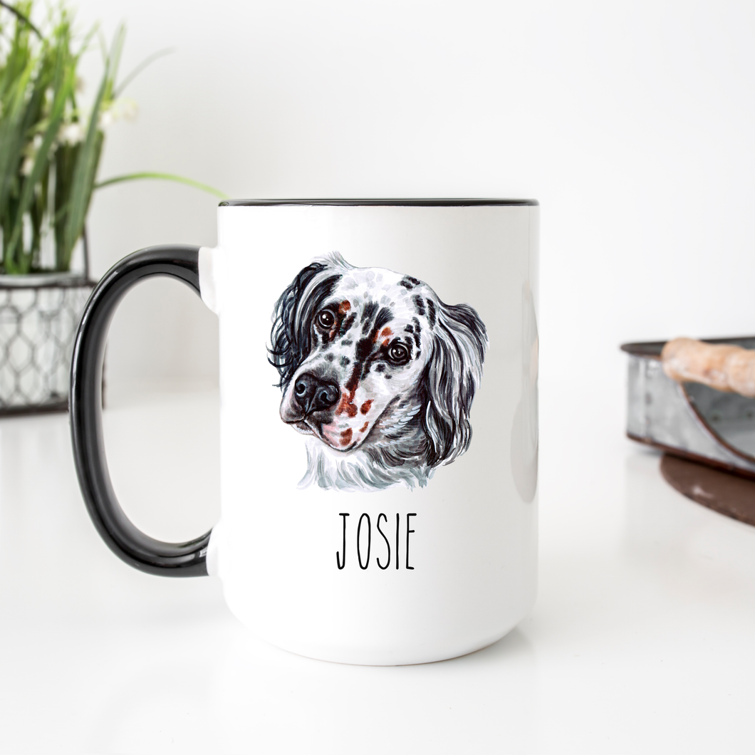 English setter Dog Face Personalized Coffee Mug