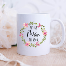 Load image into Gallery viewer, Personalized Future Mrs Mug Colorful Wreath
