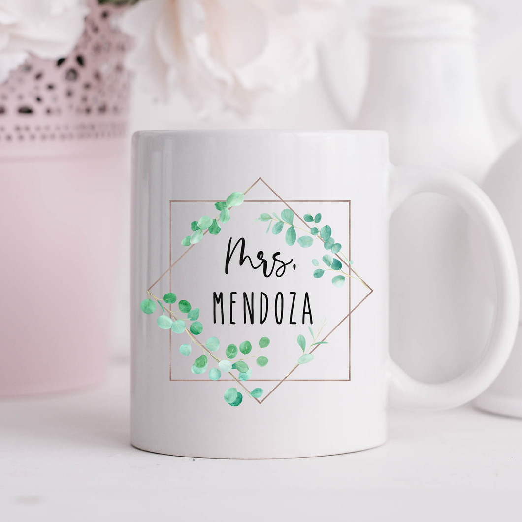 Personalized Mrs Mug Gold Frame