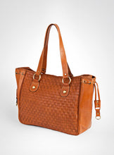 Load image into Gallery viewer, Tan Large Leather Tote Bag
