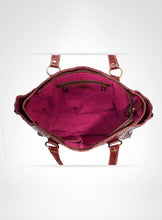 Load image into Gallery viewer, Maroon Large Leather Tote Bag
