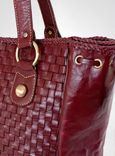 Load image into Gallery viewer, Maroon Large Leather Tote Bag
