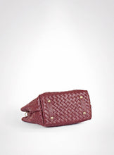 Load image into Gallery viewer, Maroon Hand Woven Leather Bag
