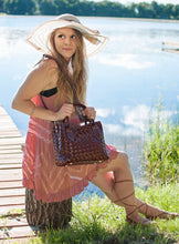 Load image into Gallery viewer, Brown Hand Woven Leather Bag Small Size
