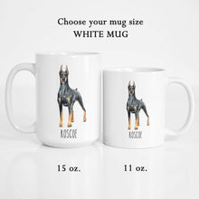 Load image into Gallery viewer, Doberman Dog Personalized Coffee Mug
