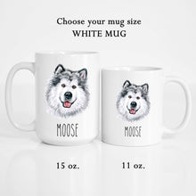 Load image into Gallery viewer, Alaskan Malamute Dog Face Personalized Coffee Mug
