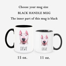 Load image into Gallery viewer, Bull Terrier Dog Face Personalized Coffee Mug
