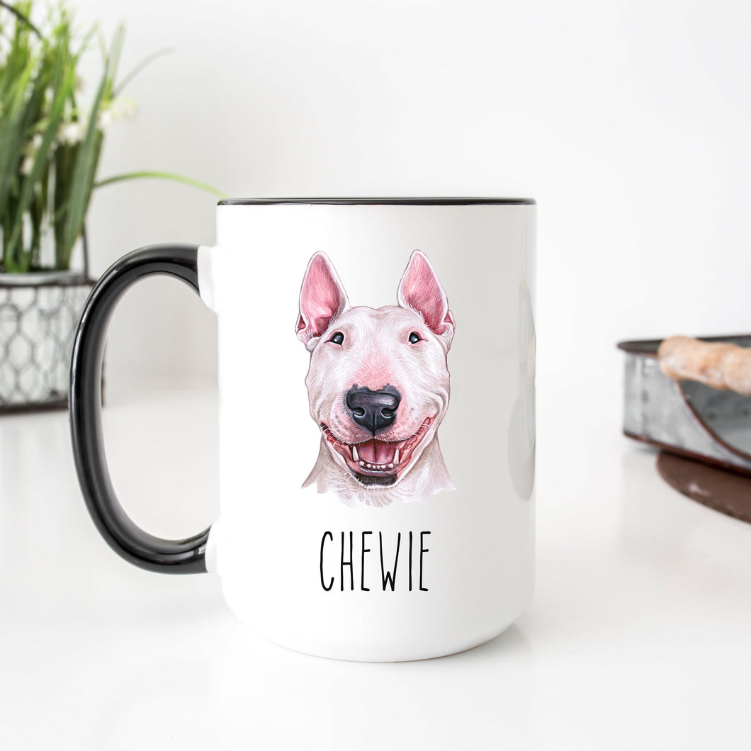 Bull Terrier Dog Face Personalized Coffee Mug
