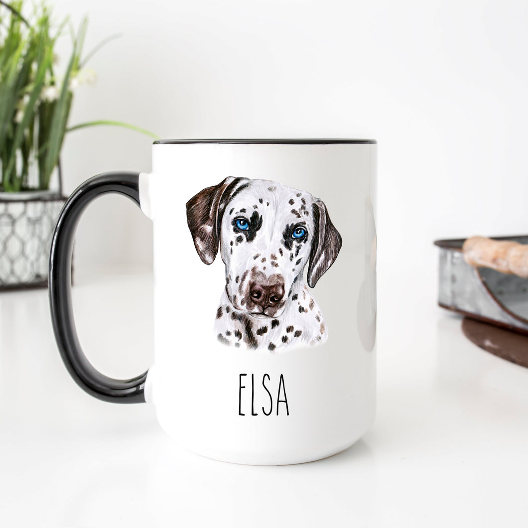 Dalmatian Dog Face Personalized Coffee Mug