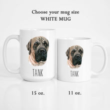 Load image into Gallery viewer, English Mastiff Dog Face Personalized Coffee Mug
