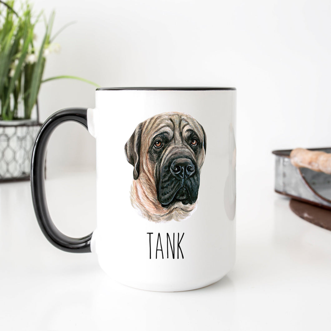 English Mastiff Dog Face Personalized Coffee Mug