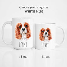 Load image into Gallery viewer, Cavalier King Charles Spaniel Dog Face Personalized Coffee Mug
