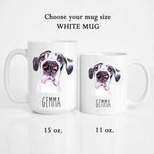 Load image into Gallery viewer, Great Dane Dog Face Personalized Coffee Mug
