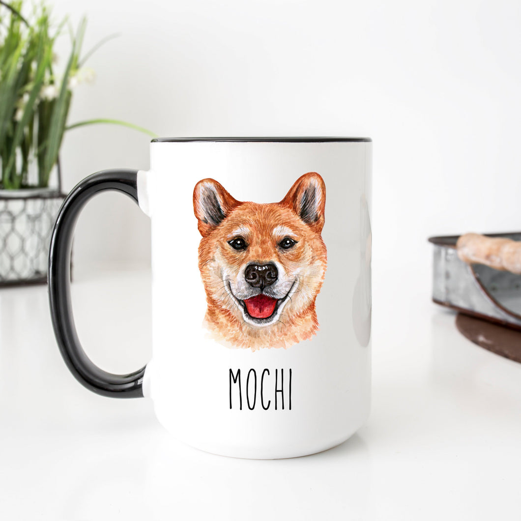 Shiba Inu Dog Face Personalized Coffee Mug
