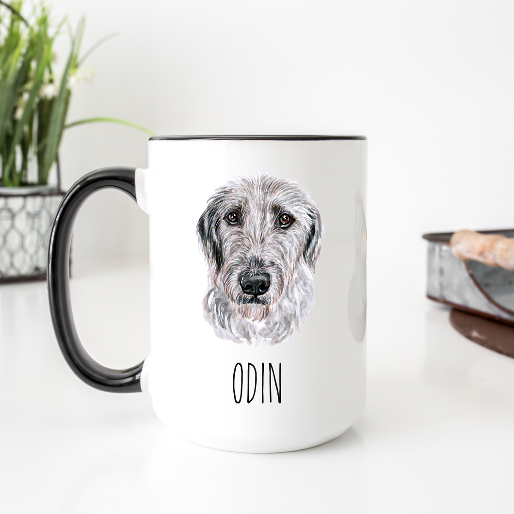 Irish wolfhound Dog Face Personalized Coffee Mug