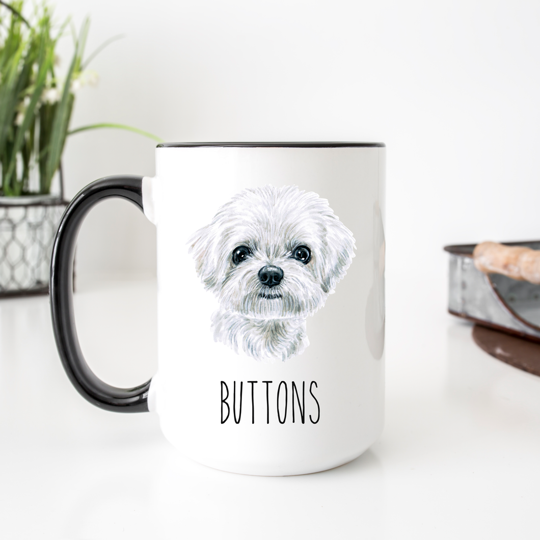 Maltese Dog Face Personalized Coffee Mug