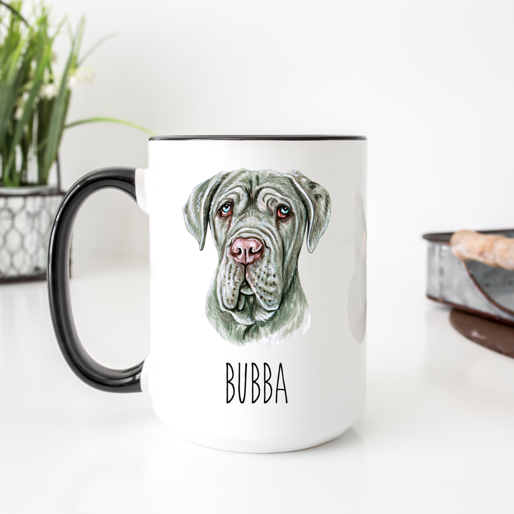 Neapolitan mastiff Dog Face Personalized Coffee Mug