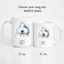Load image into Gallery viewer, Old english sheepdog Dog Face Personalized Coffee Mug
