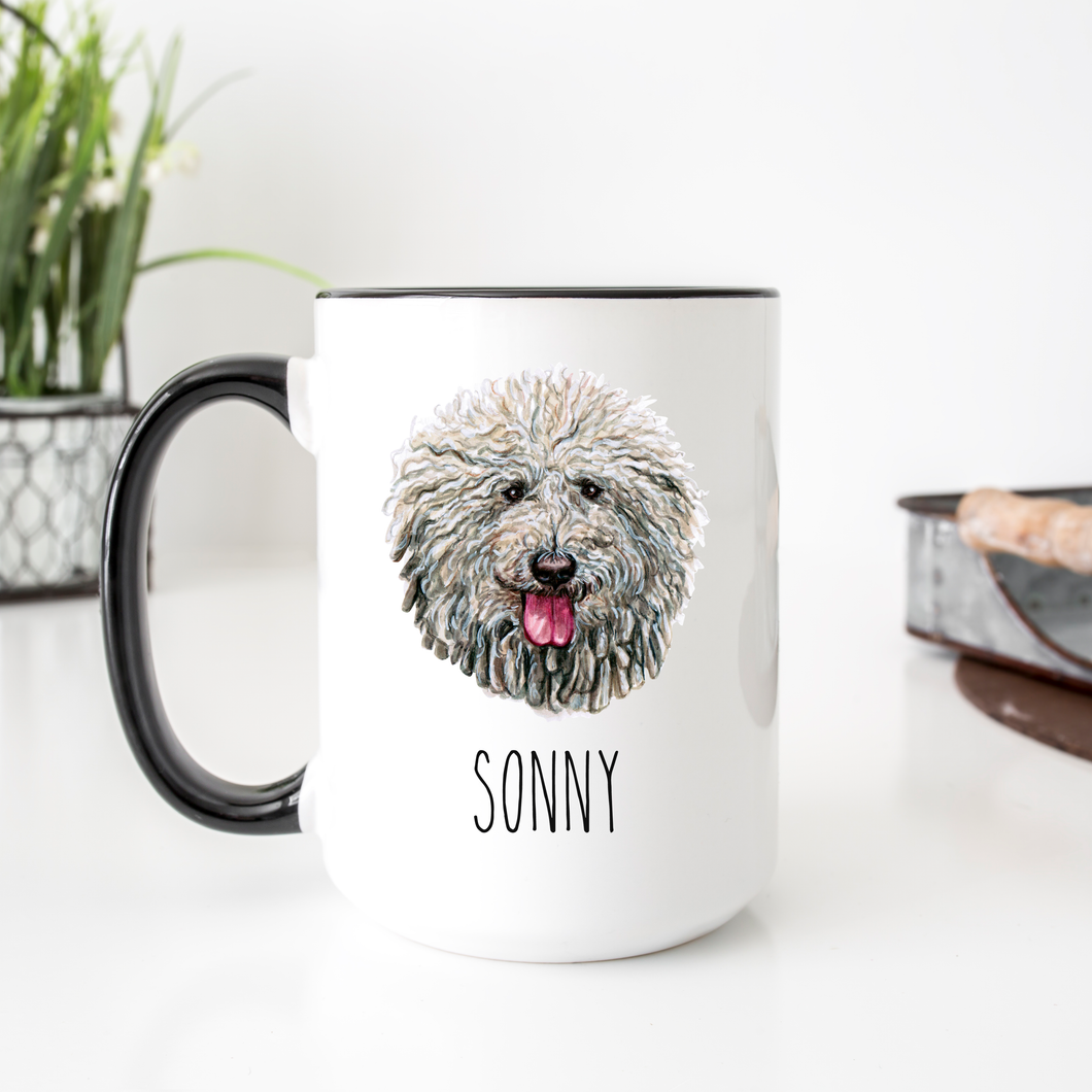 Puli Dog Face Personalized Coffee Mug
